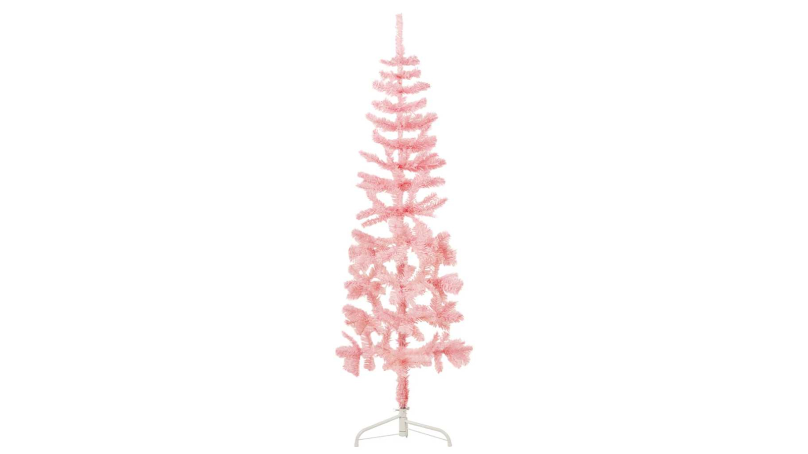 vidaXL Pink Slim Artificial Half Christmas Tree with Stand - 180cm