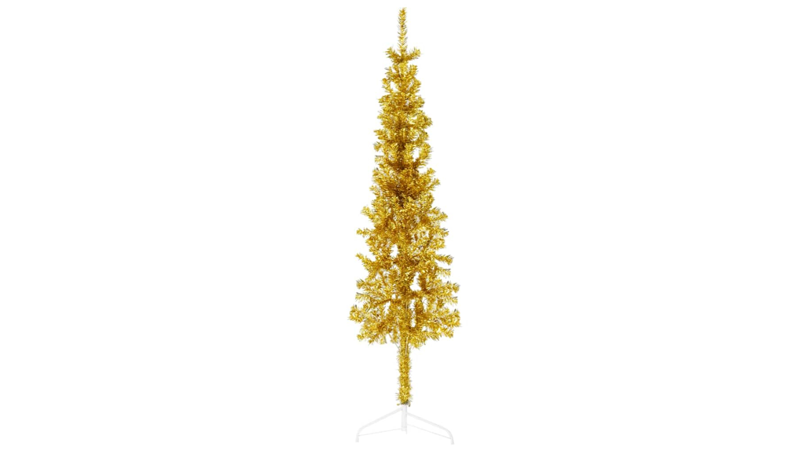 vidaXL Gold Slim Artificial Half Christmas Tree with Stand - 120cm
