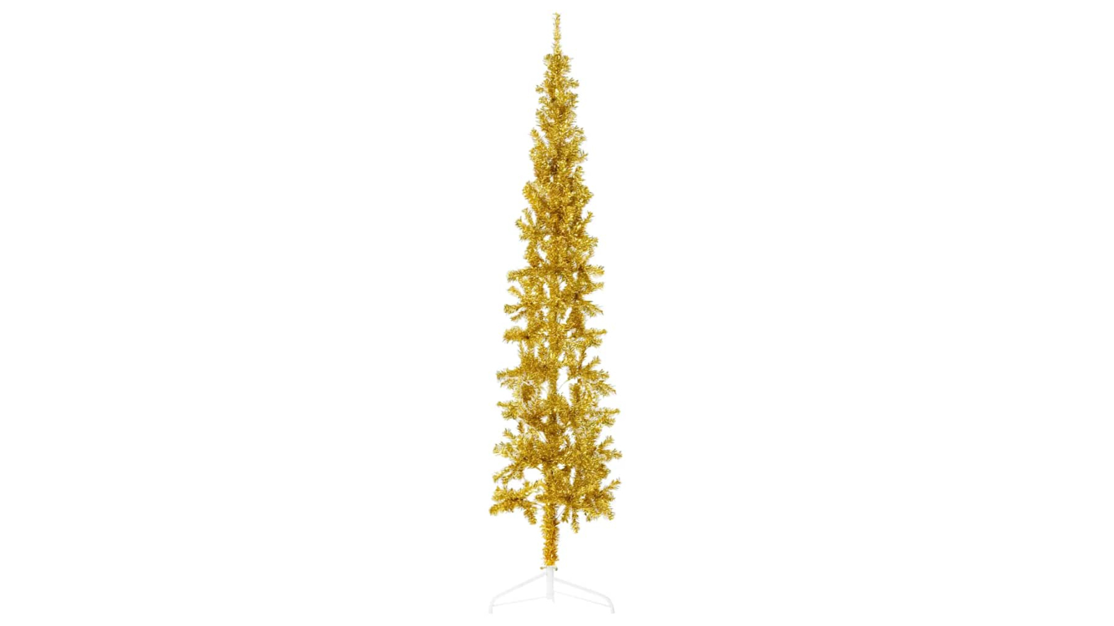 vidaXL Gold Slim Artificial Half Christmas Tree with Stand - 180cm