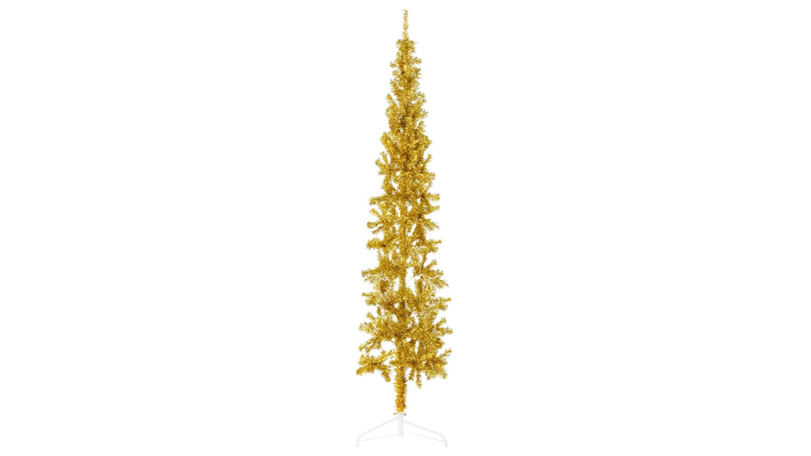 vidaXL Gold Slim Artificial Half Christmas Tree with Stand - 240cm