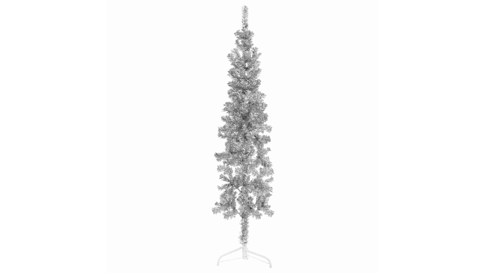 vidaXL Silver Slim Artificial Half Christmas Tree with Stand - 120cm