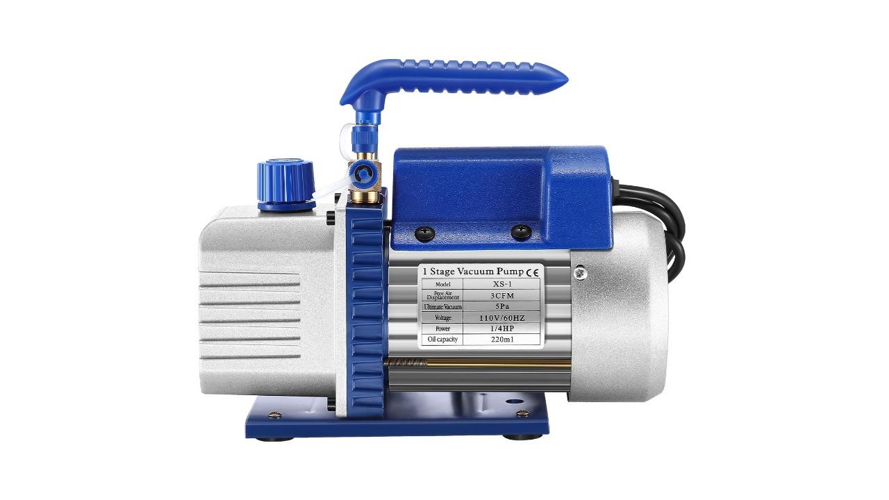 1 Stage 220V 3CFM Vacuum Pump for Refrigerant AC HVAC Car Maintenance Wine Degassing