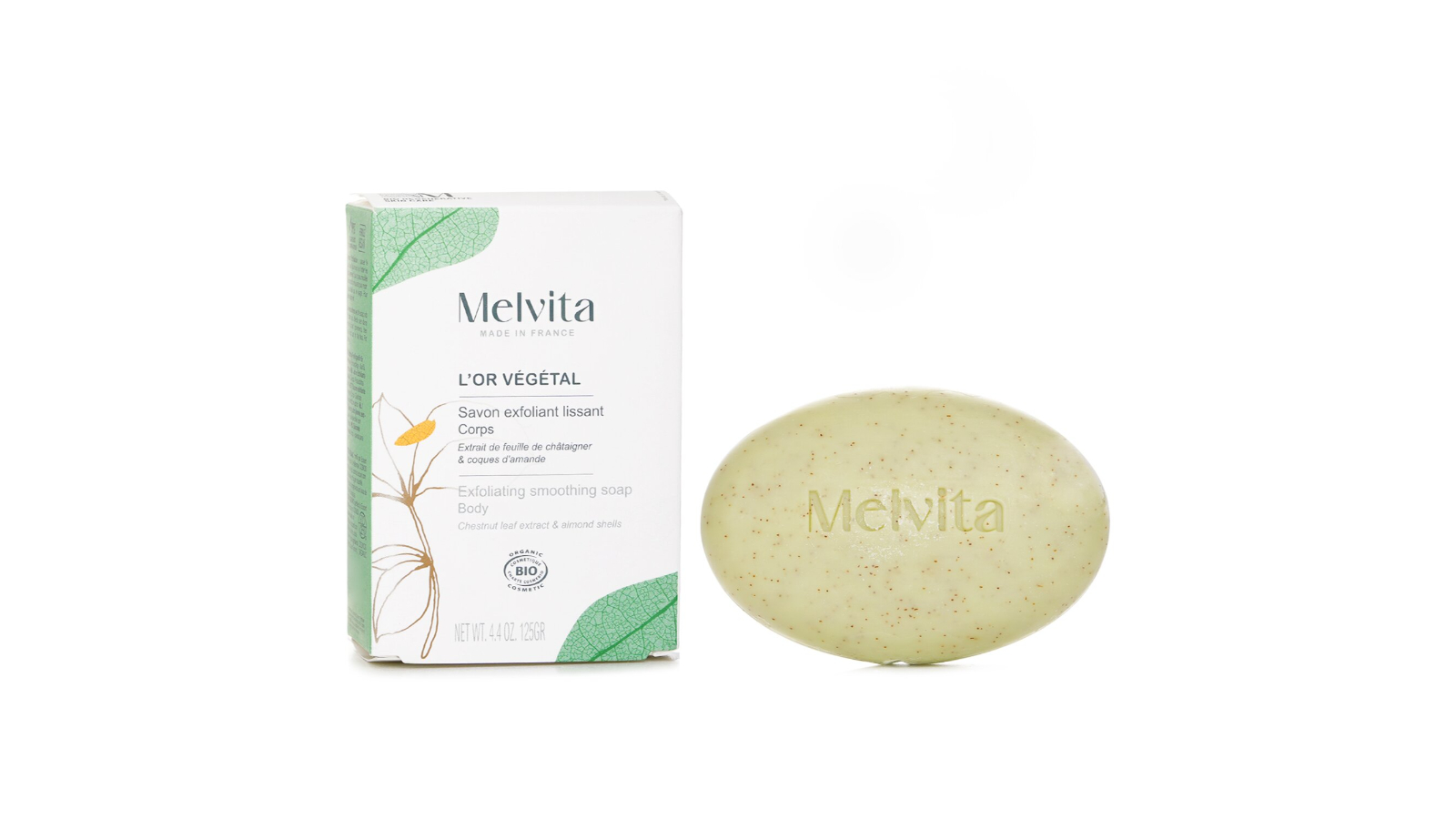 Melvita L'Or Vegetal Organic Exfoliating Smoothing Body Soap - 125g/4.4oz