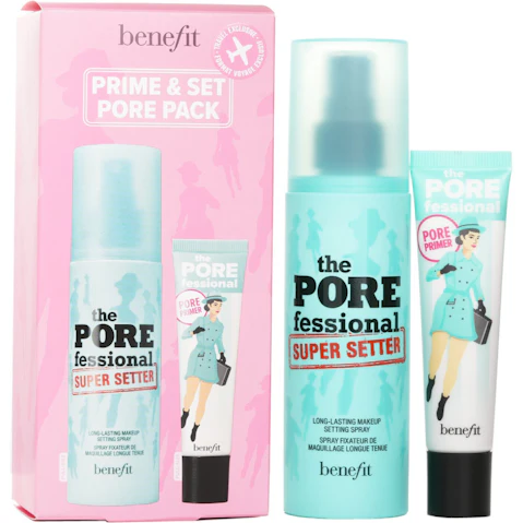 Benefit 2 Piece The Porefessional Smoothing Face Primer and Super Setter Long Lasting Makeup Setting Spray