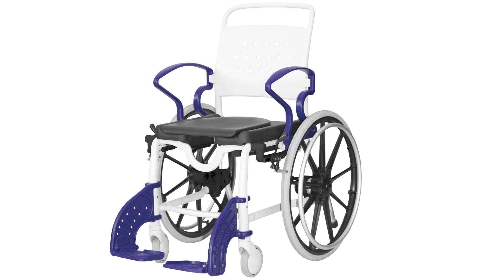 Rebotec Genf Self Propelled Shower Commode Wheelchair - Blue