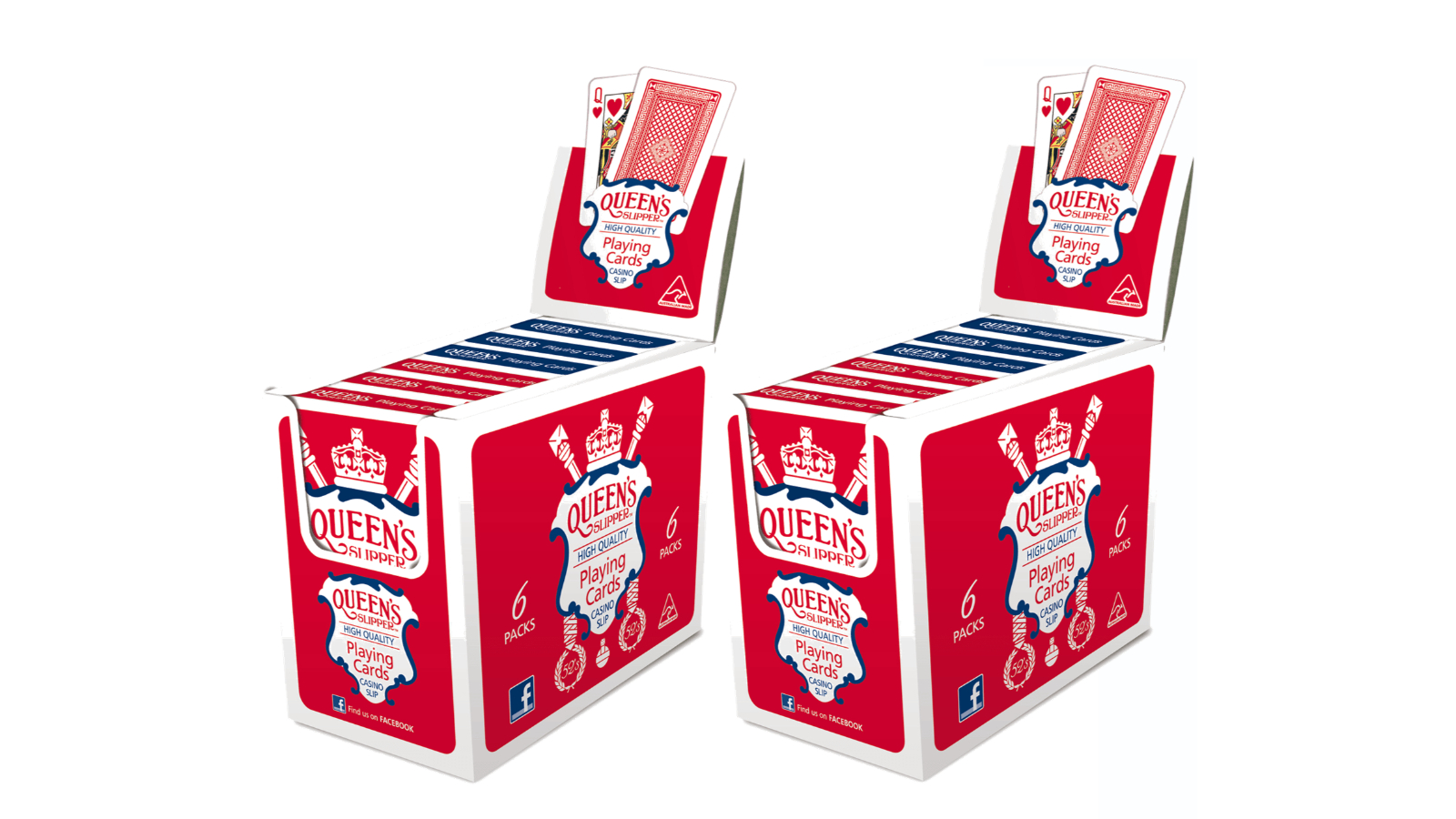 Queens Slipper Blue/Red 52's Deck Playing Card - Pack of 12