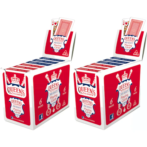 Queens Slipper Blue/Red 52's Deck Playing Card - Pack of 12