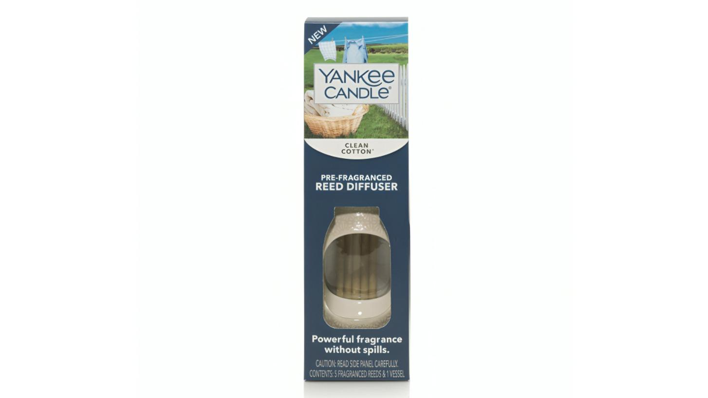 Yankee Candle Reed Diffuser Pre-Fragranced Clean Cotton Stick Incense Kit Set