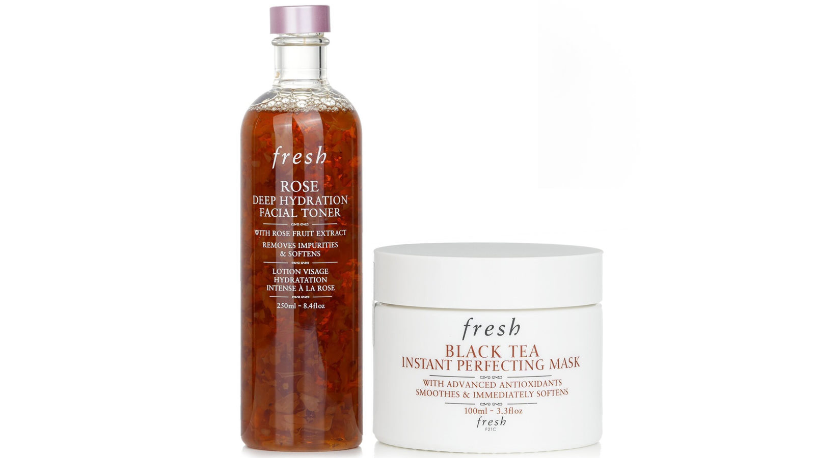Fresh Black Tea 2 Piece Instant Perfecting Mask plus Rose Deep Hydration Facial Toner