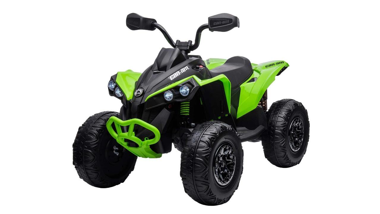 Can-Am 12V Electric ATV Quad Bike with LED MP3 Bluetooth Rechargeable Battery - Green