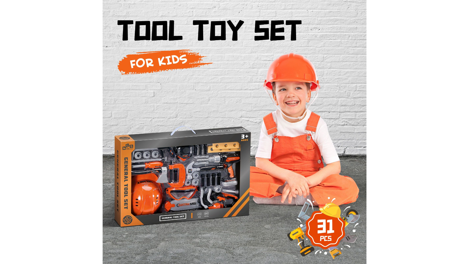 31 Piece Kids Tool Set Construction Toy