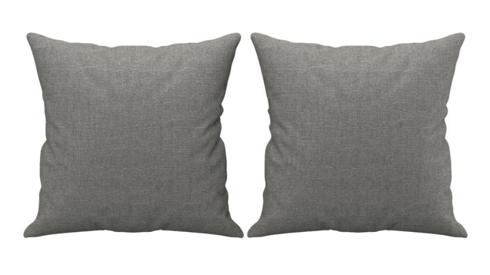 vidaXL 2 Piece 40 x 40cm Fabric Throw Pillow - Dark Grey