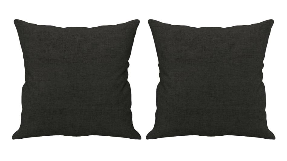 vidaXL 2 Piece 40 x 40cm Fabric Throw Pillow - Black