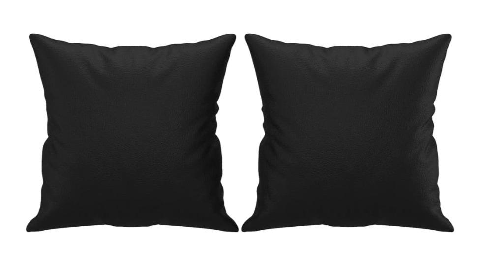 vidaXL 2 Piece 40 x 40cm Faux Leather Throw Pillow - Black