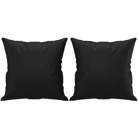 vidaXL 2 Piece 40 x 40cm Faux Leather Throw Pillow - Black