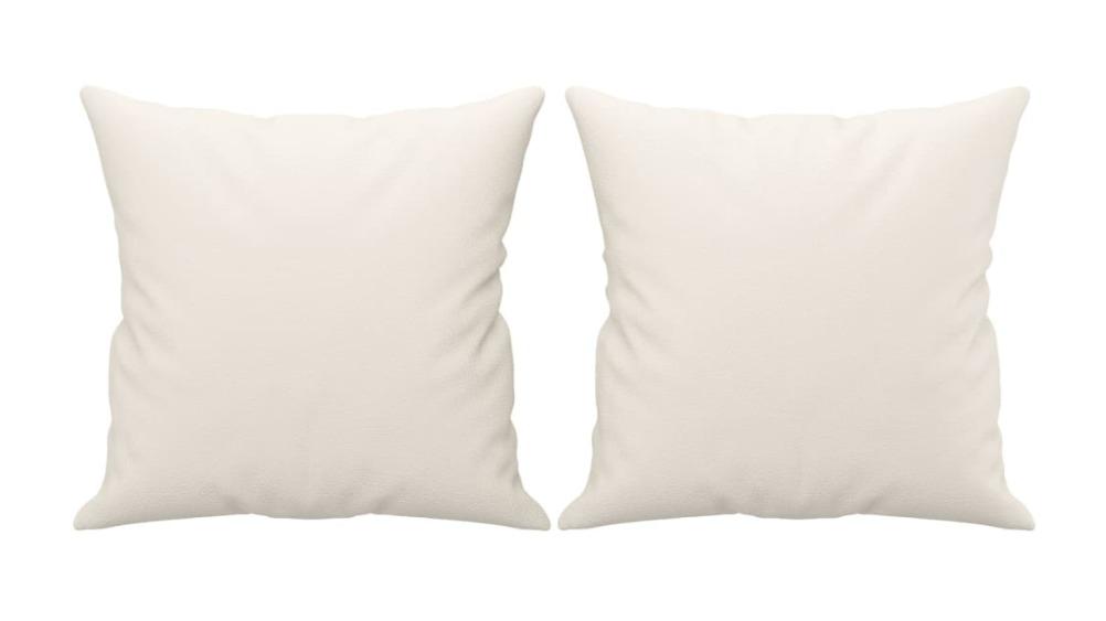 vidaXL 2 Piece 40 x 40cm Faux Leather Throw Pillow - Cream