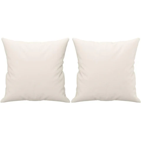 vidaXL 2 Piece 40 x 40cm Faux Leather Throw Pillow - Cream