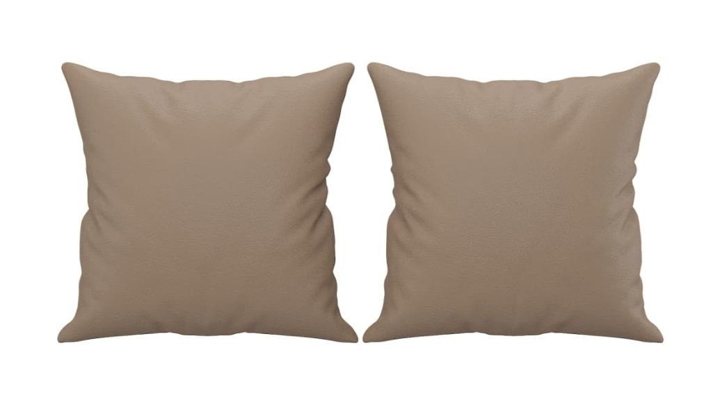 vidaXL 2 Piece 40 x 40cm Faux Leather Throw Pillow - Cappuccino