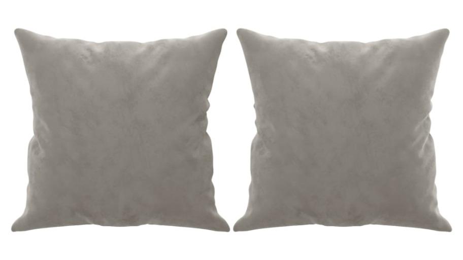 vidaXL 2 Piece 40 x 40cm Velvet Throw Pillow - Light Grey