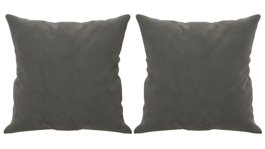vidaXL 2 Piece 40 x 40cm Velvet Throw Pillow - Dark Grey