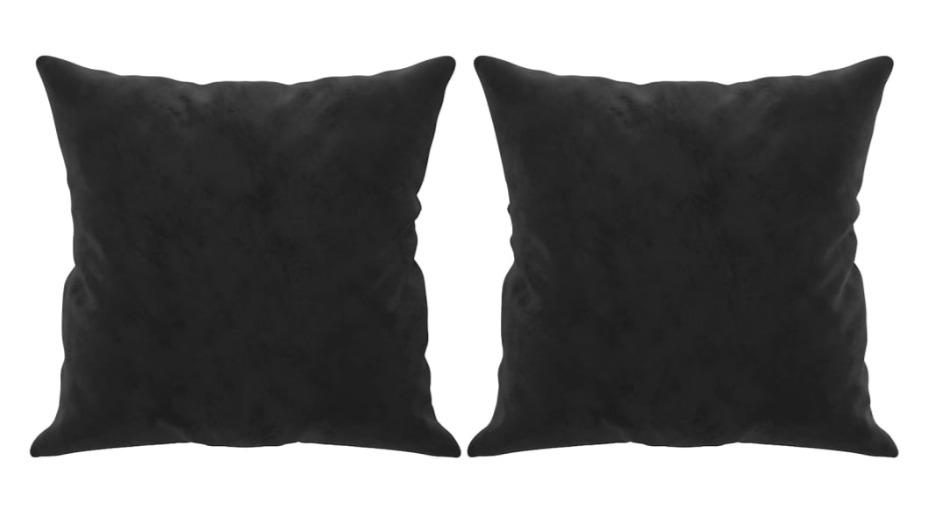 vidaXL 2 Piece 40 x 40cm Velvet Throw Pillow - Black