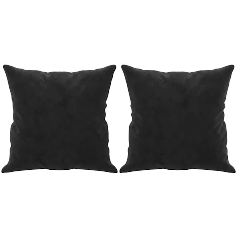 vidaXL 2 Piece 40 x 40cm Velvet Throw Pillow - Black
