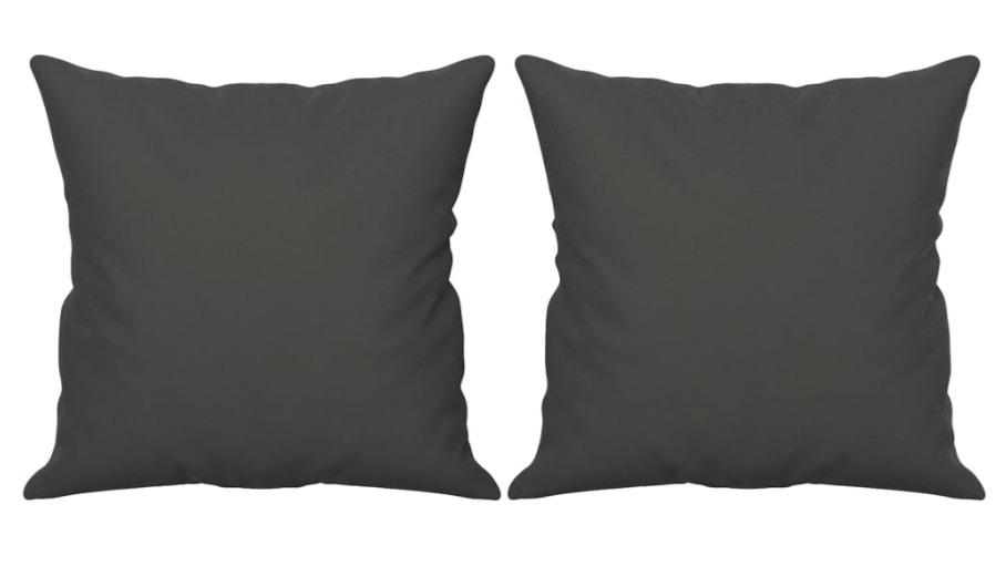 vidaXL 2 Piece Dark Grey Microfibre Fabric Throw Pillow - 40 x 40cm
