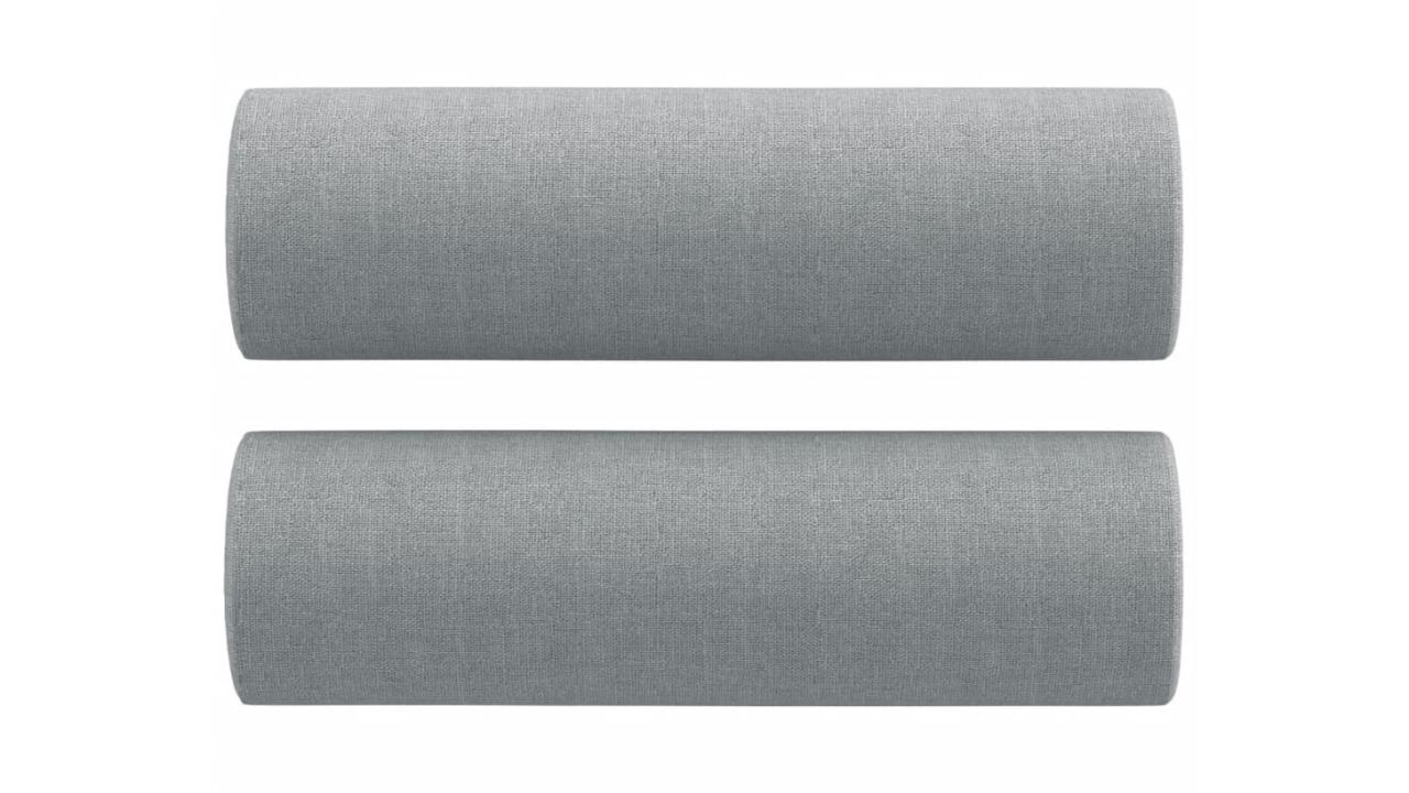 vidaXL 2 Piece 15 x 50cm Fabric Throw Pillow - Light Grey