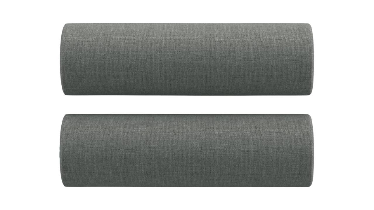 vidaXL 2 Piece 15 x 50cm Fabric Throw Pillow - Dark Grey
