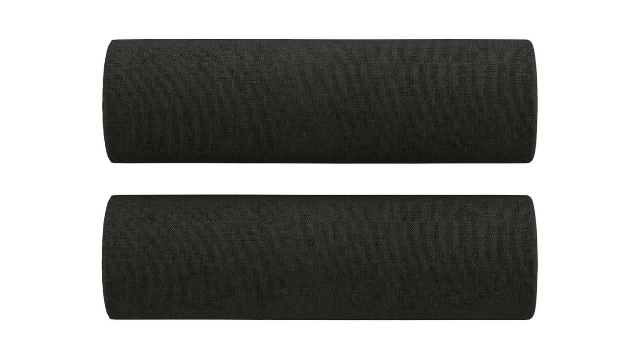vidaXL 2 Piece 15 x 50cm Fabric Throw Pillow - Black