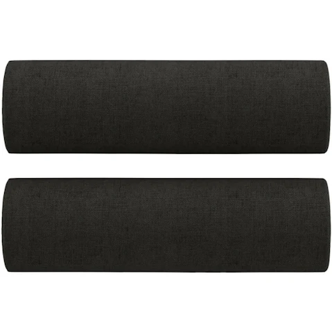 vidaXL 2 Piece 15 x 50cm Fabric Throw Pillow - Black