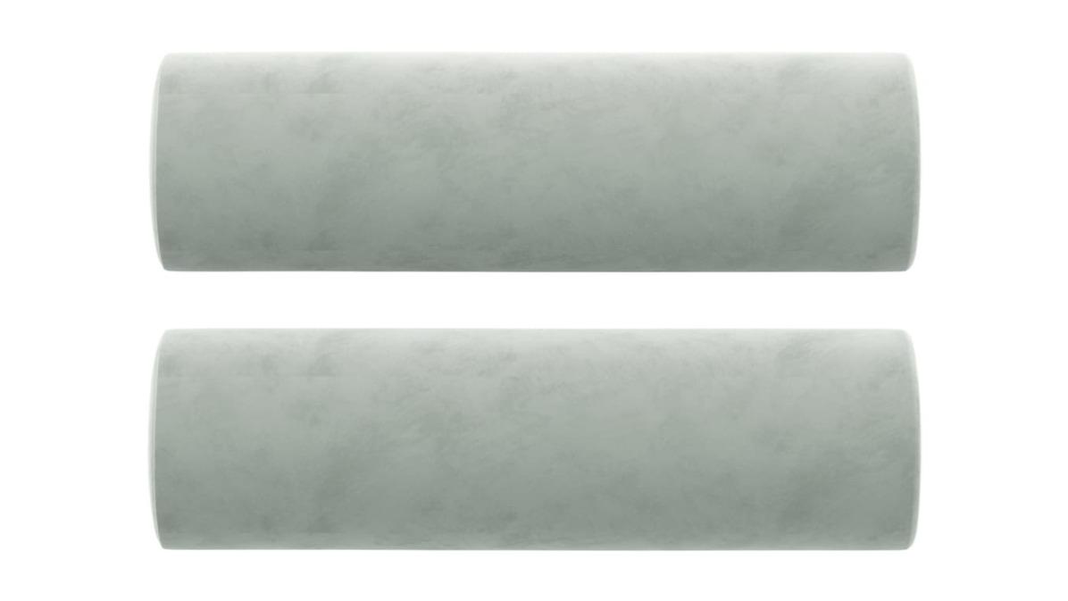 vidaXL 2 Piece 15 x 50cm Velvet Throw Pillow - Light Grey