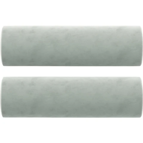 vidaXL 2 Piece 15 x 50cm Velvet Throw Pillow - Light Grey