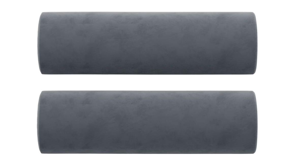 vidaXL 2 Piece 15 x 50cm Velvet Throw Pillow - Dark Grey