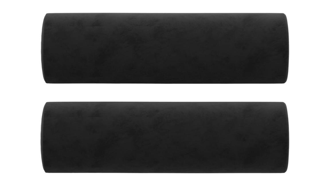 vidaXL 2 Piece 15 x 50cm Velvet Throw Pillow - Black