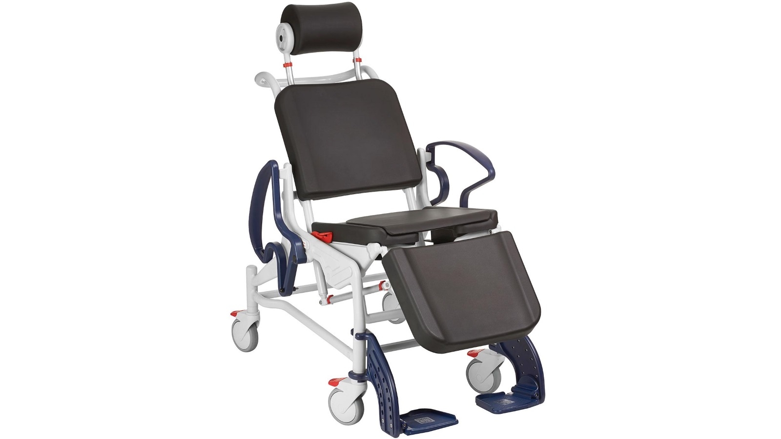 Rebotec Phoenix Tilt in Place and Recline Comfort Shower Commode Chair - Blue