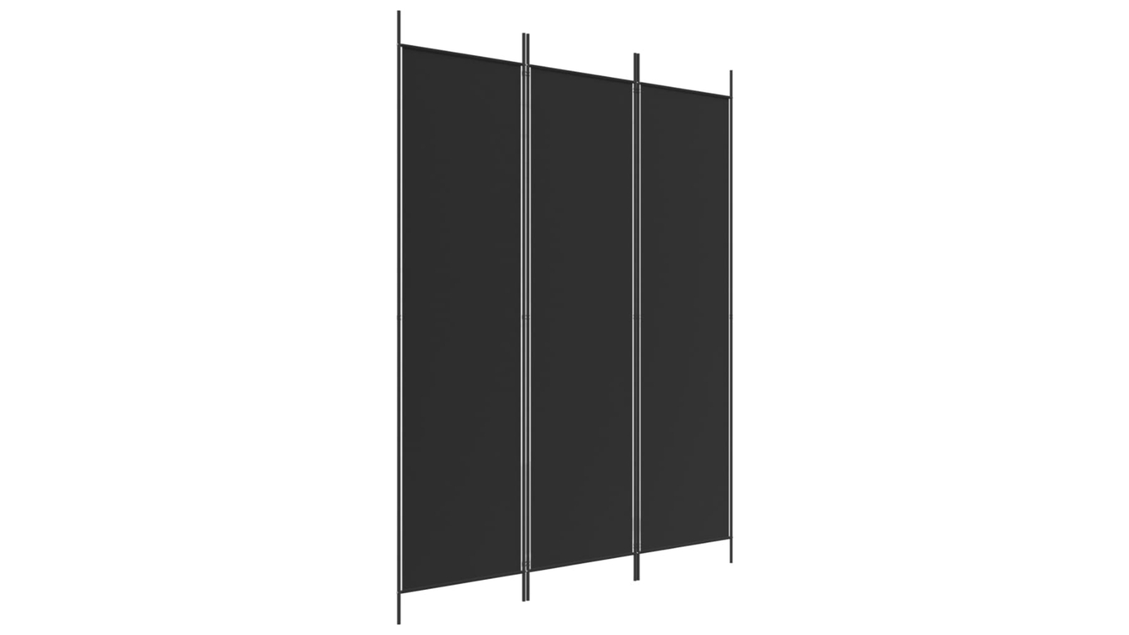 vidaXL 3-Panel 150 x 200cm Fabric Room Divider - Black