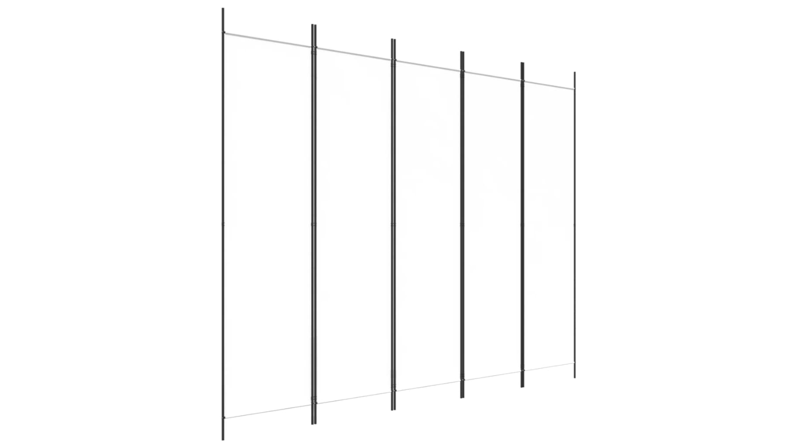 vidaXL 5-Panel 250 x 200cm Fabric Room Divider - White