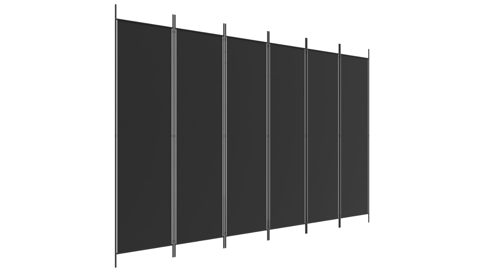 vidaXL 6-Panel Black Fabric Room Divider