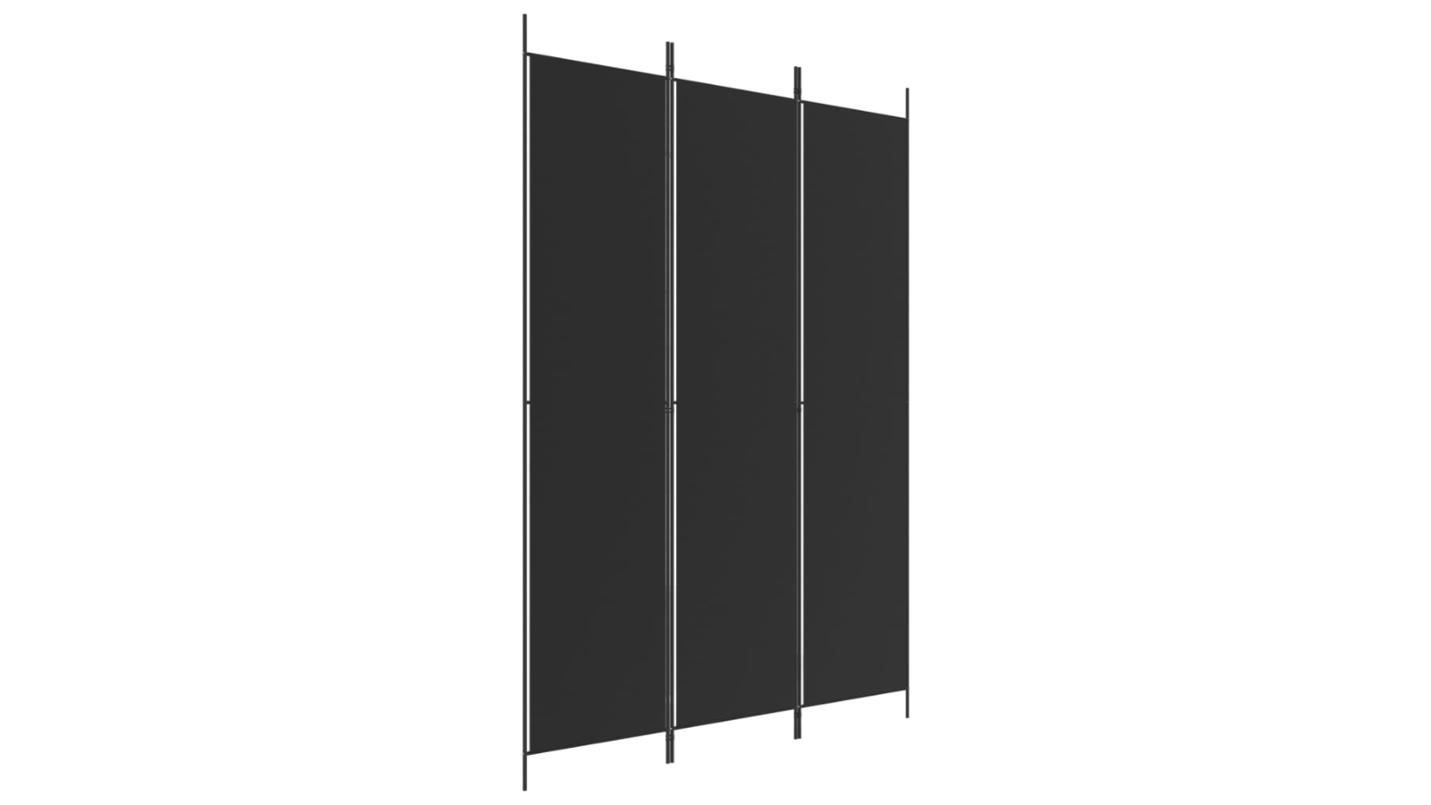 vidaXL 3-Panel 150 x 220cm Fabric Room Divider - Black