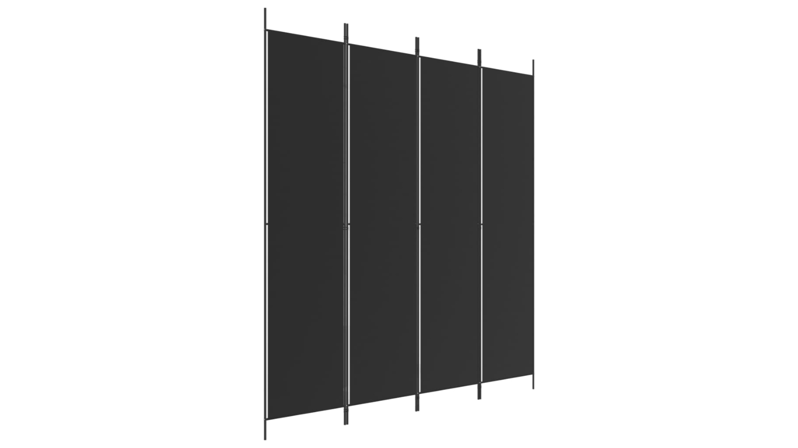 vidaXL 4-Panel Black Fabric Room Divider