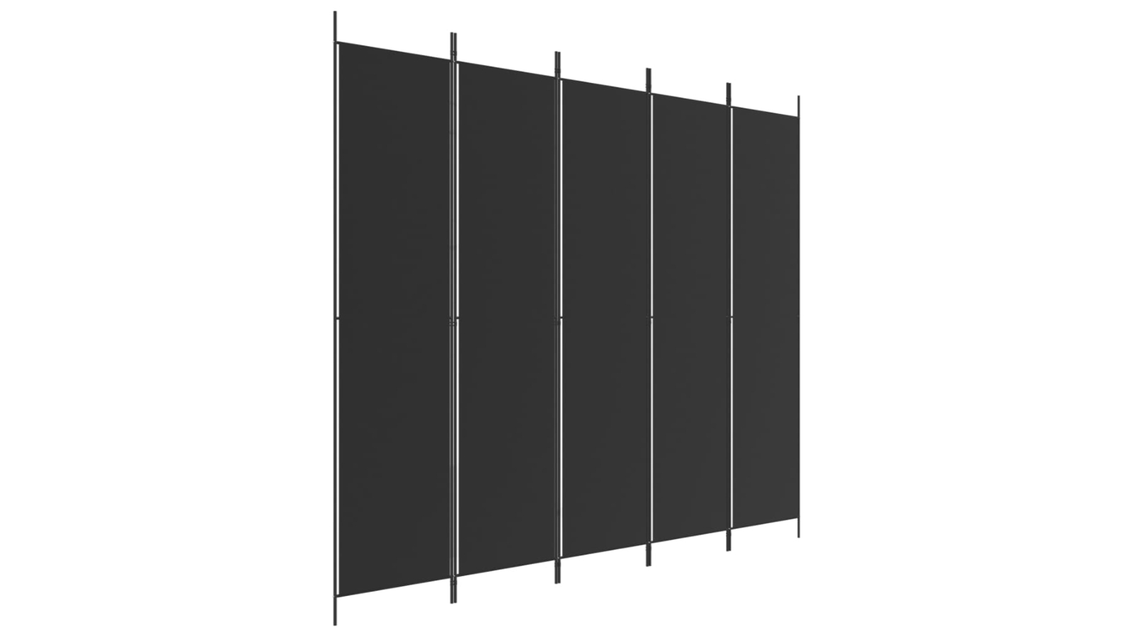 vidaXL 5-Panel Black Fabric Room Divider