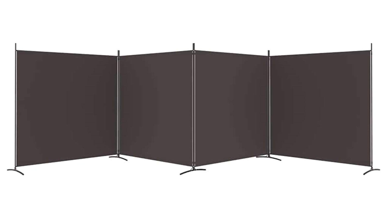 vidaXL 4-Panel Brown Fabric 698 x 180cm Room Divider