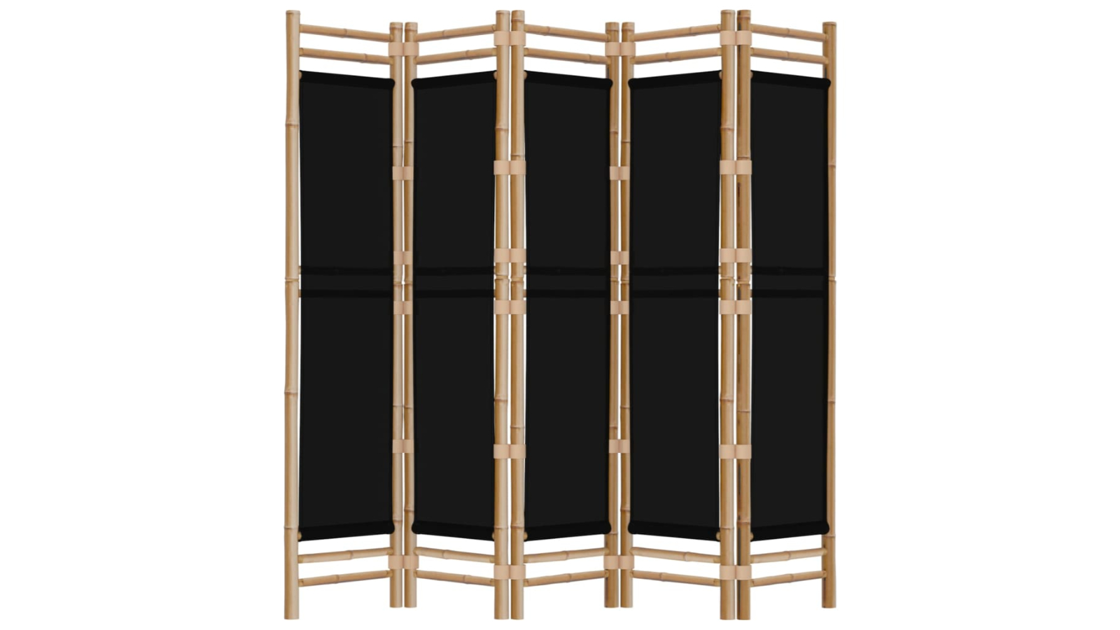 vidaXL 5-Panel Folding Bamboo/Canvas 200cm Room Divider
