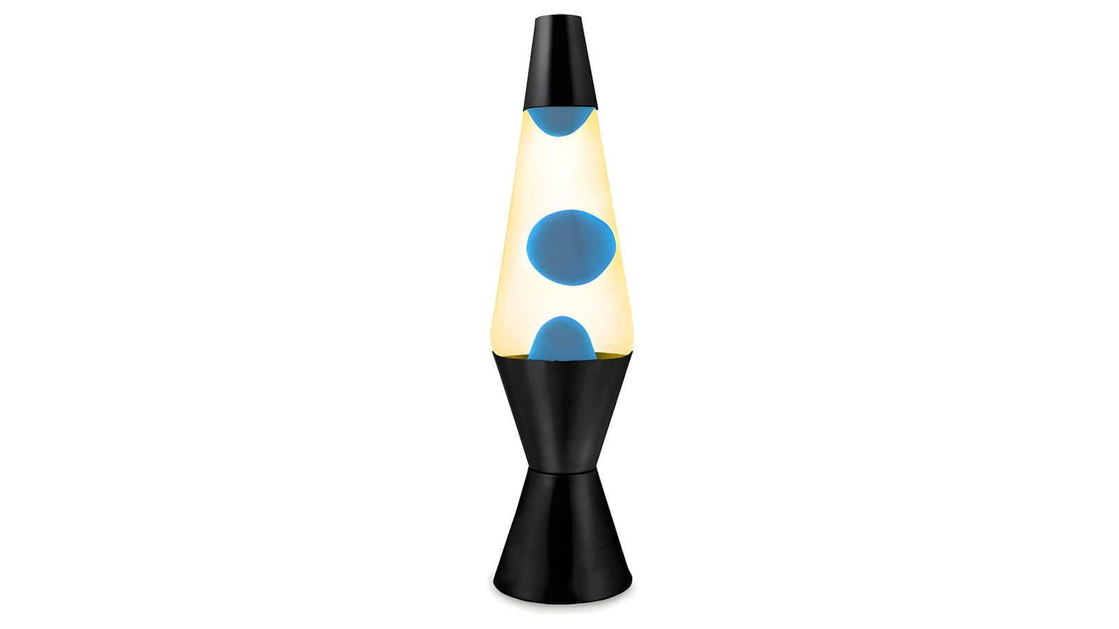 Landmark Yellow Water Blue Wax Retro Black Base Liquid Lava Lamp - 37cm