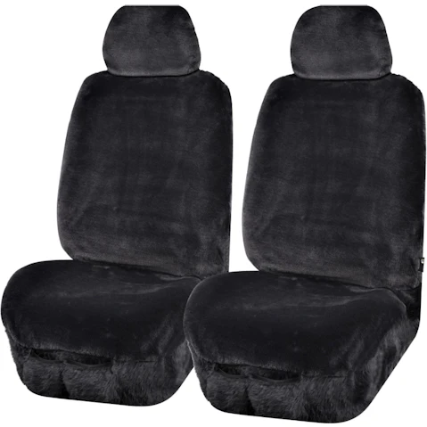 My Car Universal Size Finesse Faux Fur Seat Cover - Charcoal