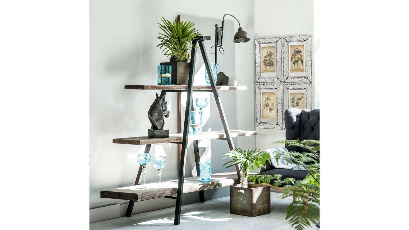 Phil Bee Industrial Tripod Bookcase Harvey Norman