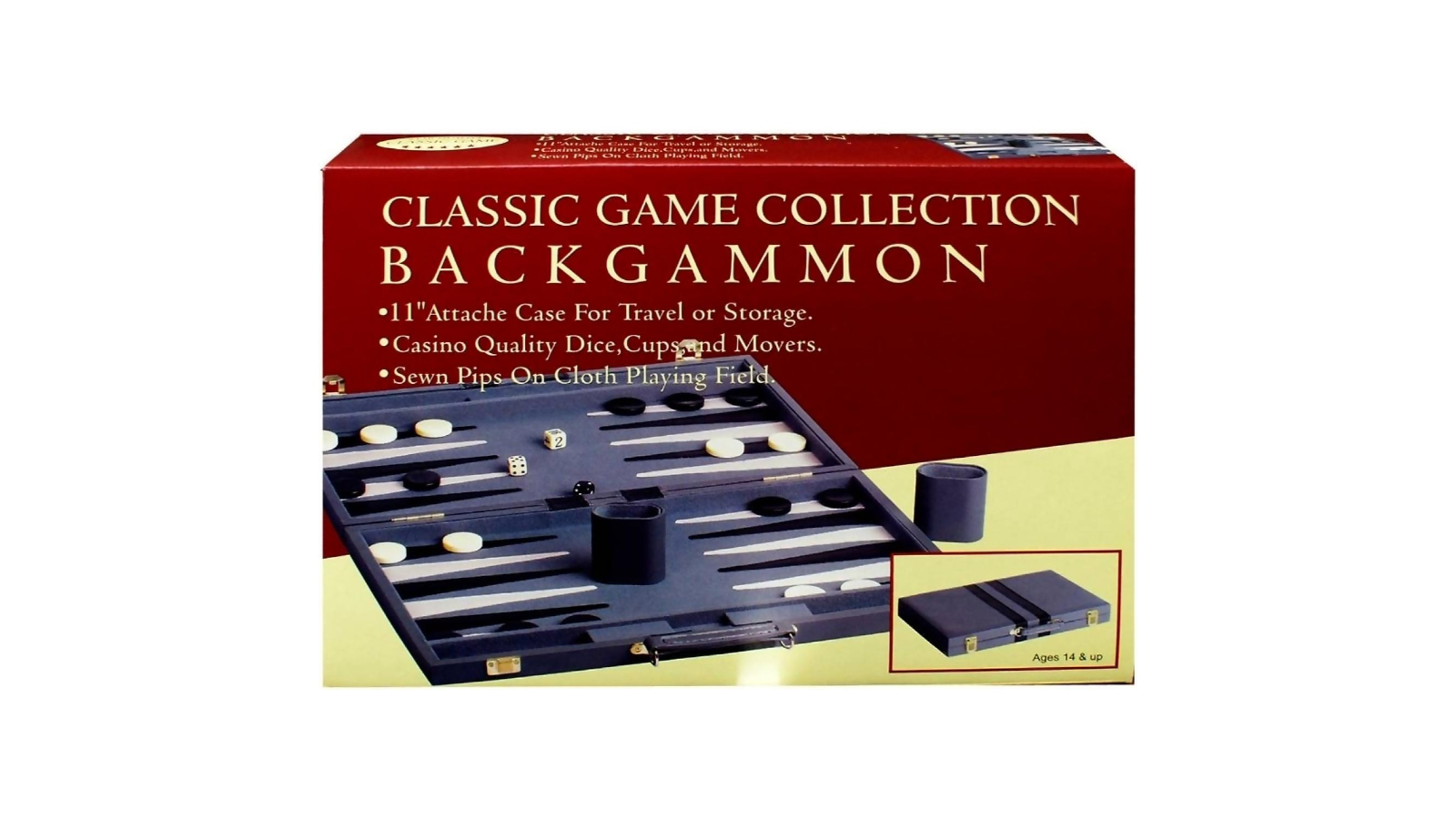 Hansen Classic Games Vinyl Backgammon Set - 11inch