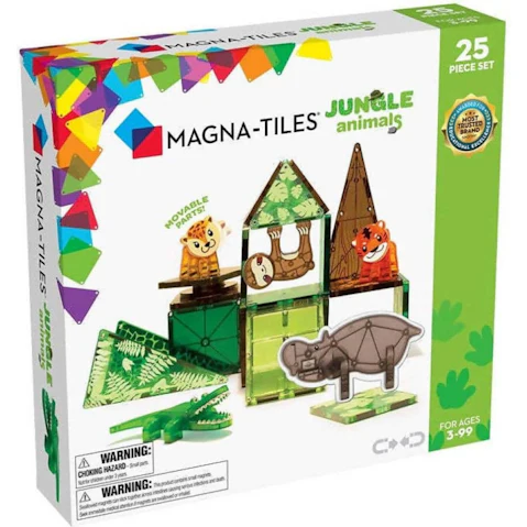 JohnCo 25 Piece Magna Tiles Jungle Animals Set