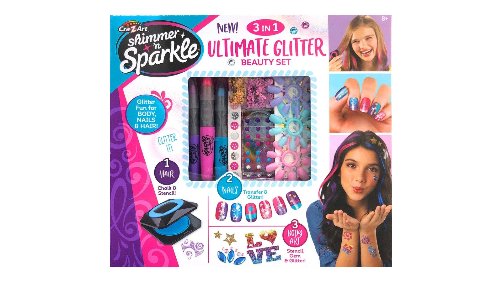 Cra Z art Shimmer n Sparkle 3-in1 Glitter Beauty Set
